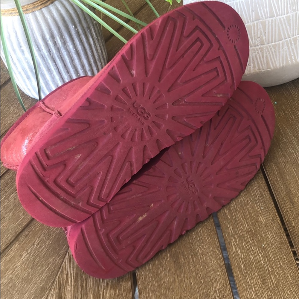 UGG Classic Glitter Boot Red Plum Size 5 - Picture 7 of 8